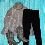 Jos. A. Bank Joseph A banks gray cable knit cowl neck flared hem sweater Photo 1