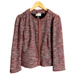 Red Valentino Red Tweed Blazer Jacket Snap Front Metallic Giacca ITALY 46 8 EUC Photo 8