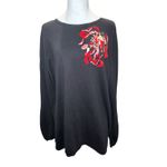 The Limited  NWT Black Red Floral Cotton Blend Sweater XL $89 Whimsygoth Photo 1