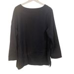 Diane Gilman  3/4 sleeve black 100% silk vneck blouse large Photo 2
