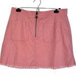 Madewell  Pink Denim Cut Off Mini Jean Skirt Womens 10 Spring Casual Zipper Photo 0