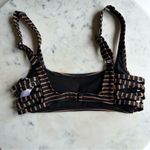 Xhilaration Orange and Black Metallic Striped Bikini Cut Out Top Size Small Photo 1