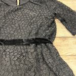 Motherhood Maternity  Black Lace Velvet Belted Fit Flare Dress Small Photo 2