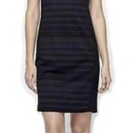 Eileen Fisher Charcoal Striped Ponte Square Neck Dress Photo 0
