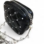 White House | Black Market  women’s Black Quilted Crossbody Bag with Pearl Accents Photo 1