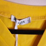 Grace Karin  Mustard Yellow Large Bow Tie Front Blouse Photo 6