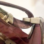 Tod's ‎ Maroon Patent Leather Nylon Hobo Zip Closure Shoulder Bag Photo 4