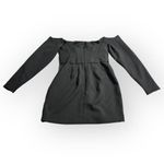 Mistress Rocks Bardot Corset Dress Women's Medium Black Mini Crepe Off Shoulder Photo 3