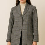 Haute Monde  Houndstooth Mid Length Blazer Coatagian Academia Norm Preppy Mature Photo 0