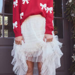 Francesca's Vicky Bow Print Pullover Sweater Photo 0