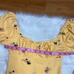 Free People Intimately Bodysuit Yellow Floral Print Puff Sleeve Dainty XS NEW Photo 4