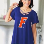 Gameday‎ Couture Women’s Cross My Heart University of Florida Gators Top Medium Blue Photo 0