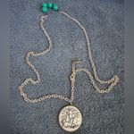 Plunder I have come to bring you life & abundant Silver and Green long necklace Photo 5