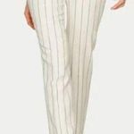 NWT Suistudio Silk Linen Off White Sand Stripe Lane Classic Trouser Pants Size 2 Photo 0