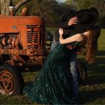 Lady black tie green corset dress Size 2 Photo 4