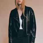 Urban Outfitters NWT BDG Pattie Black Faux Leather Moto Jacket Red Interior Photo 0