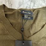 Massimo Dutti  Green 100% Linen V-Neck lightweight Sweater Size XS NWT Minimalist Photo 6