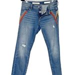 Anthropologie Pilcro Embellished Slim Boyfriend Jeans Women's Sequins Blue Sz 27 Photo 1