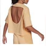 Adidas Hyperglam Boxy Cutout Vented Athletic Short Sleeve Shirt Small amber Photo 4