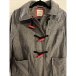 Old Navy  Womans Wool Blend Coat‎ Jacket Duffle Style Toggle Gray Red Medium Hood Photo 2