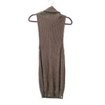 One Teaspoon  Knit Metallic Turtleneck Mini Dress Gold Small Photo 1