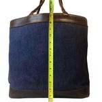 Ralph Lauren Denim & Braided Leather Shoulder Strap Oversized Lined Tote Bag Photo 4