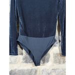 ZARA  Bodysuit Woman's Medium Teal Green Velvet‎ Holiday Party Soft Festival Photo 2