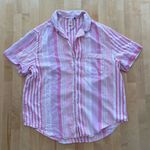 Victoria's Secret Victoria’s Secret Pink and White Striped Short Sleeve Pajama Top Photo 0