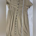 Blair Tan Buttoned Midi Sundress Photo 7