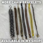 Source Unknown 4 Chain Link Braided Bracelets Set Gold Silver Tone Black Brown Yellow Cord NWOT Photo 14