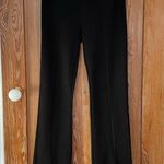 Clara Sun Woo Stretch Ponte Knit Kick Front Slit Black Pull on Pants Photo 2