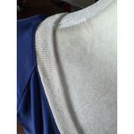 Amanda Uprichard  Womens Dress Sz L Blue White 100% Silk Drawstring V-neck Mini Photo 8