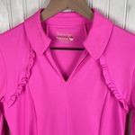 Lilly Pulitzer  Luxletic Martina Long Sleeve Polo in Plumeria Pink Ruffle Size XS Photo 3