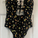 PINK - Victoria's Secret Pink Victoria’s Secret Floral and Citrus Black One-Piece Swimsuit Photo 0