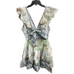 Camilla  Tiered Short Dress With Neck Frill Jardim Party Size Large New $695 Photo 3