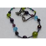 Simply Chic Multi Color Beaded Single Stand Silver Tone Necklace Photo 1
