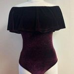 Lavender Field Burgundy Velevet Off the Shoulder Bodysuit size M Photo 0