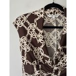 Trina Turk Women's Brown Patterned Silk Jersey Shift Dress Size 2 Business Photo 1