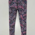 K Deer Nantucket Paisley Print Ankle Length Leggings Size Small Black Photo 6