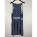 Ann Taylor Dress XXL Navy Geometric Fit Flare Preppy Quiet Luxury Coastal Chic Photo 2