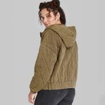 Wild Fable 🔥GUC Women’s Wild and Fable Quilted Jacket with Hood Olive Green Size XL Photo 1