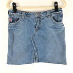 Silver Jeans  Denim Mini Pencil Skirt Distressed Front Slit Size 29 Photo 0