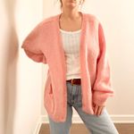 Vintage Pink Mohair Cardigan Size L Photo 4