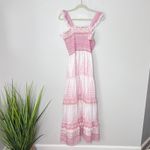 NEW NWT Bell Christine Pink Hearts Tiered Maxi Dress‎ XL MSRP $408 Cotton Silk Photo 3