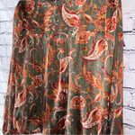 Frye Women’s Two Piece Paisley Floral Button Down Blouse Size Medium Photo 2