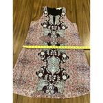 Lavender Brown  Sonna Sleeveless Silk key hole paisley Printed shift mini Dress S Photo 5