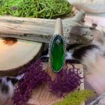 Peridot 925 Silver Statement Ring Size 8.5 Green Photo 2