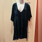 We The Free Free People Luxe Tee Blue Crushed Velvet Tunic Dress Size S Photo 3