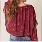 Free People  Wildflower Honey Boho Prairie Blouse Stretch Festival Shirt Top Sz S Photo 1