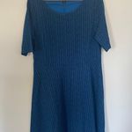 Lands' End Women's Blue Geometric Pattern Fit & Flare Dress Size XL (18) Photo 6
